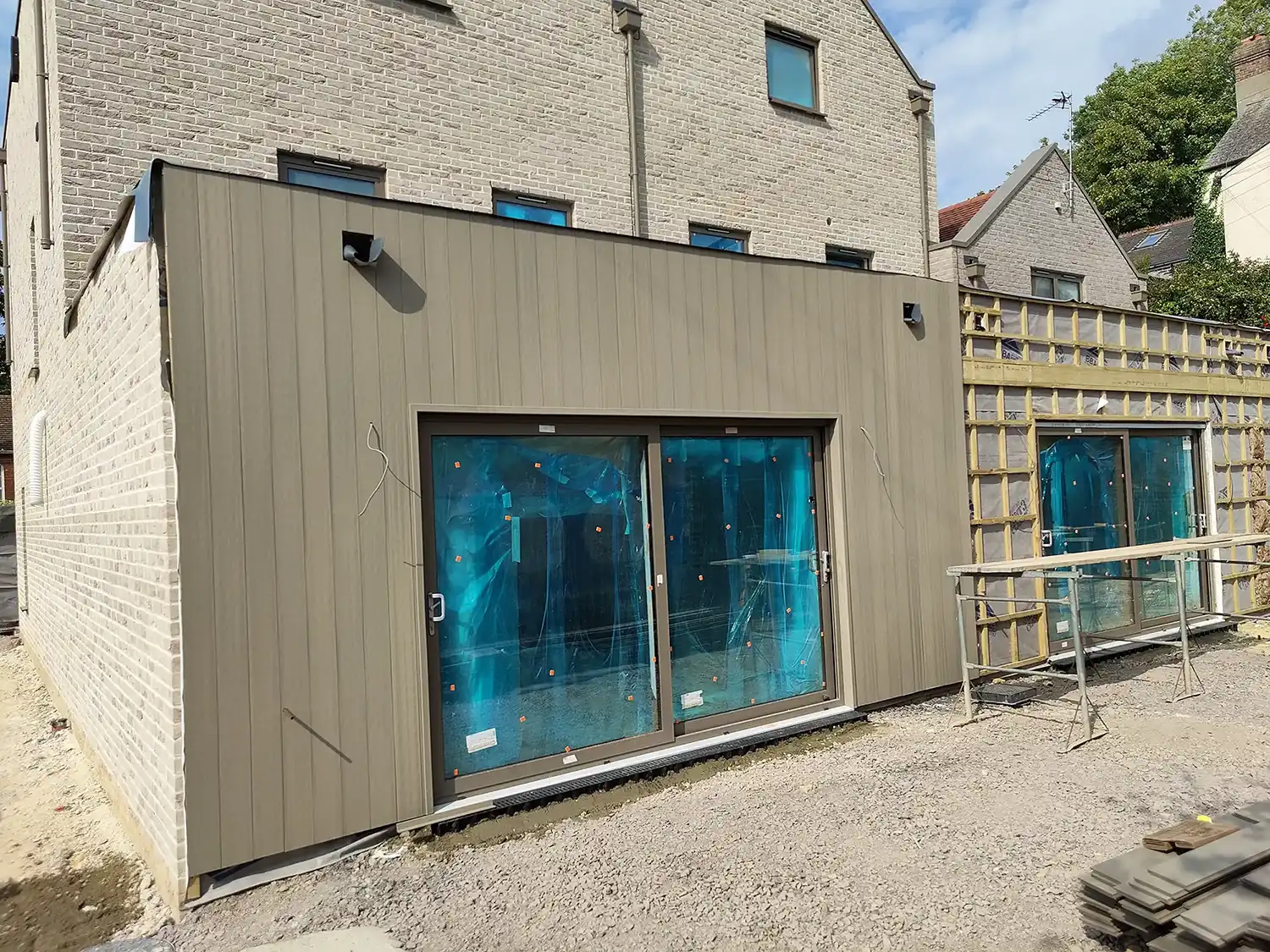 site extension with new bifold doors